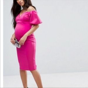 ASOS Maternity scuba dress Fuchsia
